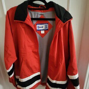 Vintage Kobe Sportswear Red & Black Striped Full-Zip Team Jacket - Size Small